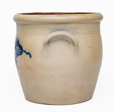 2 Gal. S. T. BREWER / HAVANA Stoneware Jar w/ Floral Decoration, c1855