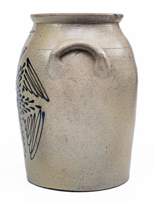 Unusual 2 Gal. ALBANY, NY Stoneware Jar w/ Starburst Decoration