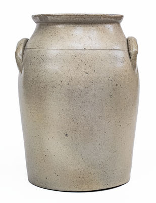 Unusual 2 Gal. ALBANY, NY Stoneware Jar w/ Starburst Decoration