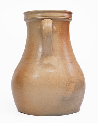 Unusual 2 Gal. Stoneware Pitcher w/ Brown and Blue Floral Decoration, Northeastern U.S.