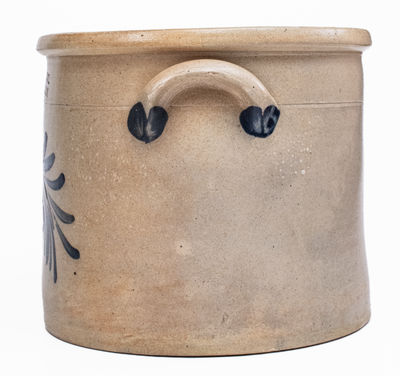 3 Gal. COWDEN & WILCOX / HARRISBURG, PA Stoneware Crock w/ Grapes Decoration