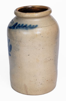 M. TYLER & CO. / ALBANY Stoneware Jar w/ Floral Decoration
