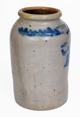 M. TYLER & CO. / ALBANY Stoneware Jar w/ Floral Decoration