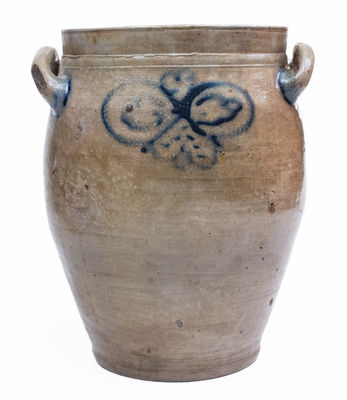 Manhattan Stoneware Jar w/ Floral Decoration, early 19th century