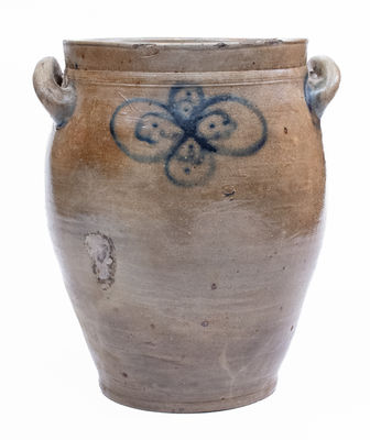 Manhattan Stoneware Jar w/ Floral Decoration, early 19th century