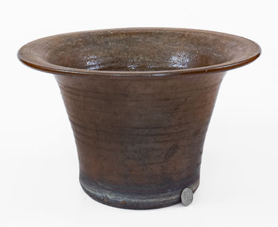 Extremely Rare POE & CO (Fayetteville, NC) Large Stoneware Flowerpot, circa 1890 s