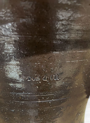 Extremely Rare POE & CO (Fayetteville, NC) Large Stoneware Flowerpot, circa 1890 s