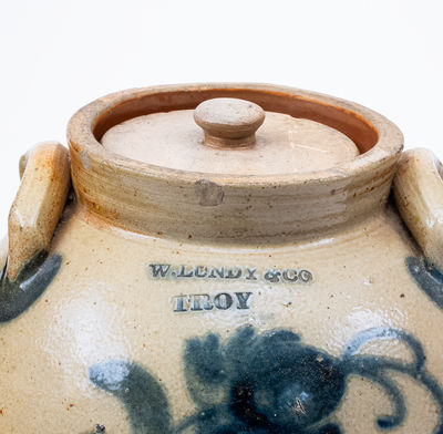 Rare W. LUNDY & CO. / TROY Ovoid Stoneware Jar, c1824-28