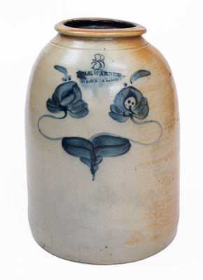 3 Gal. WM. E. WARNER / WEST TROY Stoneware Tobacco Jar