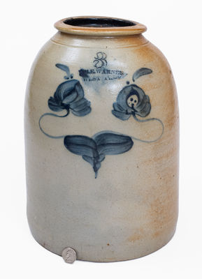 3 Gal. WM. E. WARNER / WEST TROY Stoneware Tobacco Jar