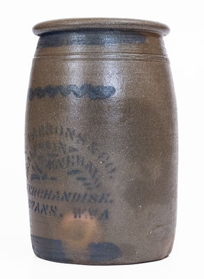 Rare Evans, West Virginia Stoneware Advertising Jar