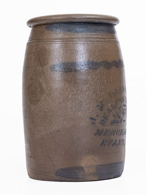 Rare Evans, West Virginia Stoneware Advertising Jar