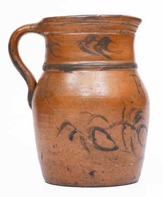 Rare Small-Sized Stoneware Pitcher by Rufus West at the Thompson Pottery, Morgantown, WV, c1875