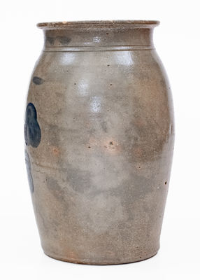 2 Gal. Pruntytown, WV Stoneware Jar w/ Floral Decoration, c1875