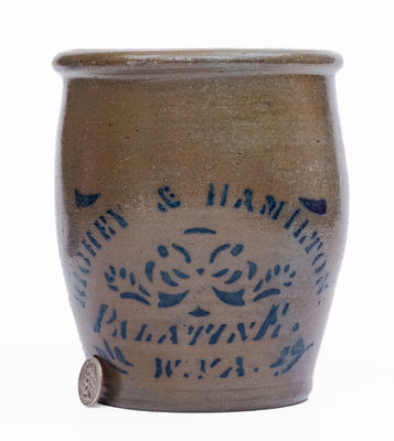 Half-Gallon RICHEY & HAMILTON / PALATINE, W. VA Stoneware Cream Jar