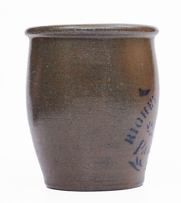 Half-Gallon RICHEY & HAMILTON / PALATINE, W. VA Stoneware Cream Jar