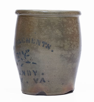 Rare Andy, West Virginia Stoneware Advertising Jar