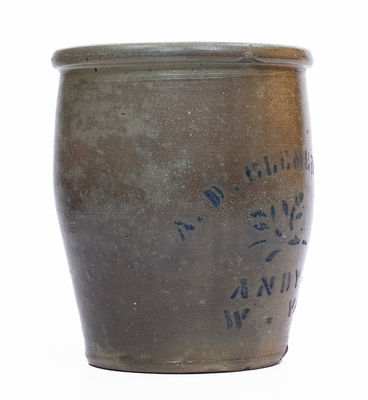 Rare Andy, West Virginia Stoneware Advertising Jar