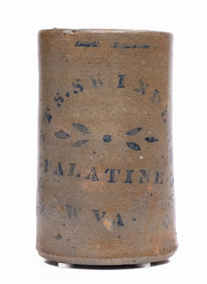 KNOTTS, SWINDLER, & CO. / PALATINE / W. VA Stoneware Canning Jar