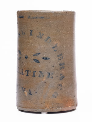 KNOTTS, SWINDLER, & CO. / PALATINE / W. VA Stoneware Canning Jar