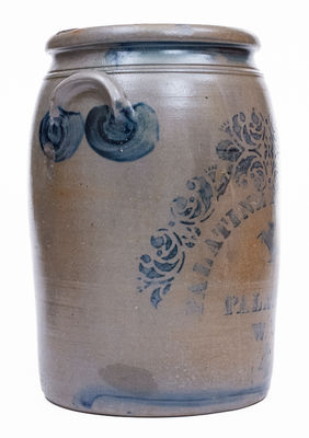 4 Gal. PALATINE POTTERY CO. / PALATINE, W VA Stoneware Stenciled Horse Jar
