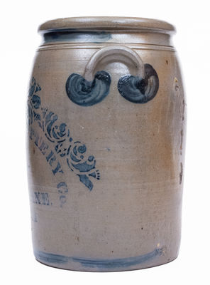 4 Gal. PALATINE POTTERY CO. / PALATINE, W VA Stoneware Stenciled Horse Jar