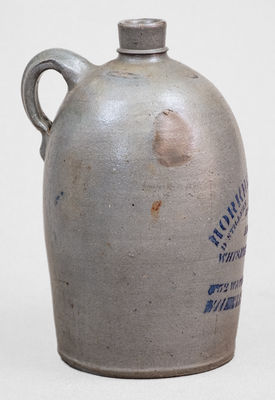HORKHEIMER BROS. / WHEELING, W. VA Stoneware Stenciled Advertising Jug