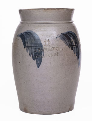 J. SWANK & CO / JOHNSTOWN, PA Cobalt-Decorated Stoneware Jar, c1860