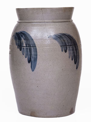 J. SWANK & CO / JOHNSTOWN, PA Cobalt-Decorated Stoneware Jar, c1860