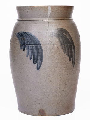 J. SWANK & CO / JOHNSTOWN, PA Cobalt-Decorated Stoneware Jar, c1860
