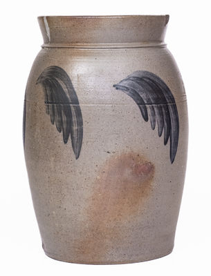 J. SWANK & CO / JOHNSTOWN, PA Cobalt-Decorated Stoneware Jar, c1860