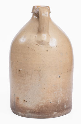 Rare ALBANY, NY Stoneware Jug w/ Bold Rabbit Decoration, c1860