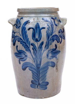 B.C. MILBURN / ALEXA (Alexandria, VA) Stoneware Jar w/ Elaborate Floral Decoration