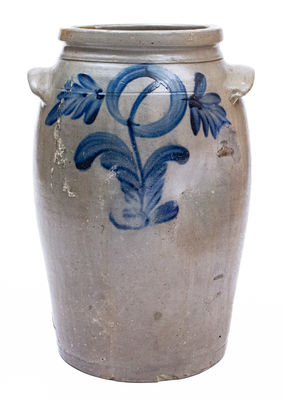 B.C. MILBURN / ALEXA (Alexandria, VA) Stoneware Jar w/ Elaborate Floral Decoration
