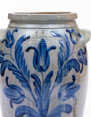 B.C. MILBURN / ALEXA (Alexandria, VA) Stoneware Jar w/ Elaborate Floral Decoration