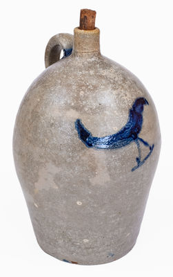 Extremely Rare Baltimore Stoneware Jug w/ Bird Decoration, c1815-20