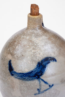 Extremely Rare Baltimore Stoneware Jug w/ Bird Decoration, c1815-20