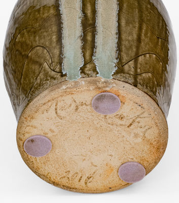 Large-Sized Double-Handled Stoneware Jug w/ Glaze Drips by Michael Crocker