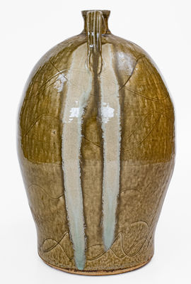 Large-Sized Double-Handled Stoneware Jug w/ Glaze Drips by Michael Crocker