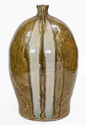 Large-Sized Double-Handled Stoneware Jug w/ Glaze Drips by Michael Crocker