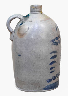 Exceptional MANOR STATION, W. VA Stoneware Advertising Jug w/ Profuse Decoration