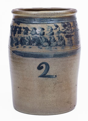Attrib. Morgantown, WV Stoneware Jar w/ Sponged Decoration, c1870