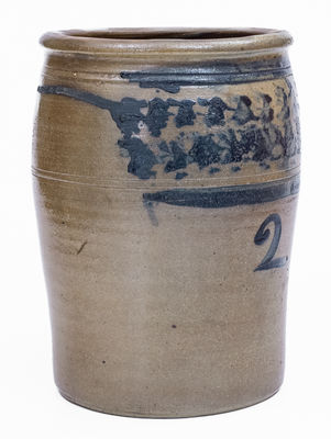Attrib. Morgantown, WV Stoneware Jar w/ Sponged Decoration, c1870