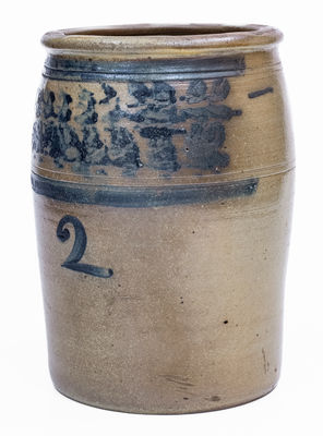Attrib. Morgantown, WV Stoneware Jar w/ Sponged Decoration, c1870