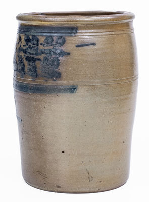 Attrib. Morgantown, WV Stoneware Jar w/ Sponged Decoration, c1870