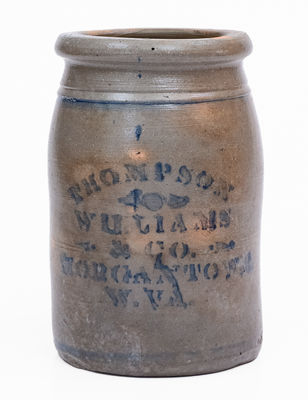 THOMPSON, WILLIAMS & CO. / MORGANTOWN, W. VA Stoneware Canning Jar