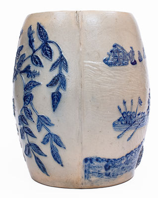 Whites Utica Molded Stoneware Water Cooler w/ Christopher Columbus Scene