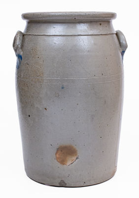 6 Gal. Beaver, PA Stoneware Jar w/ Freehand Vine Decoration, c1855