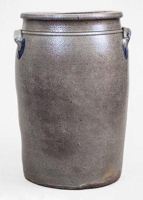 4 Gal. Western PA / WV Stoneware Jar w/ Elaborate Freehand Tulip Decoration