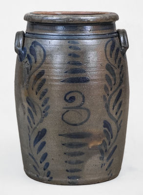 3 Gal. Shinnston, WV Stoneware Jar w/ Elaborate Freehand Decoration